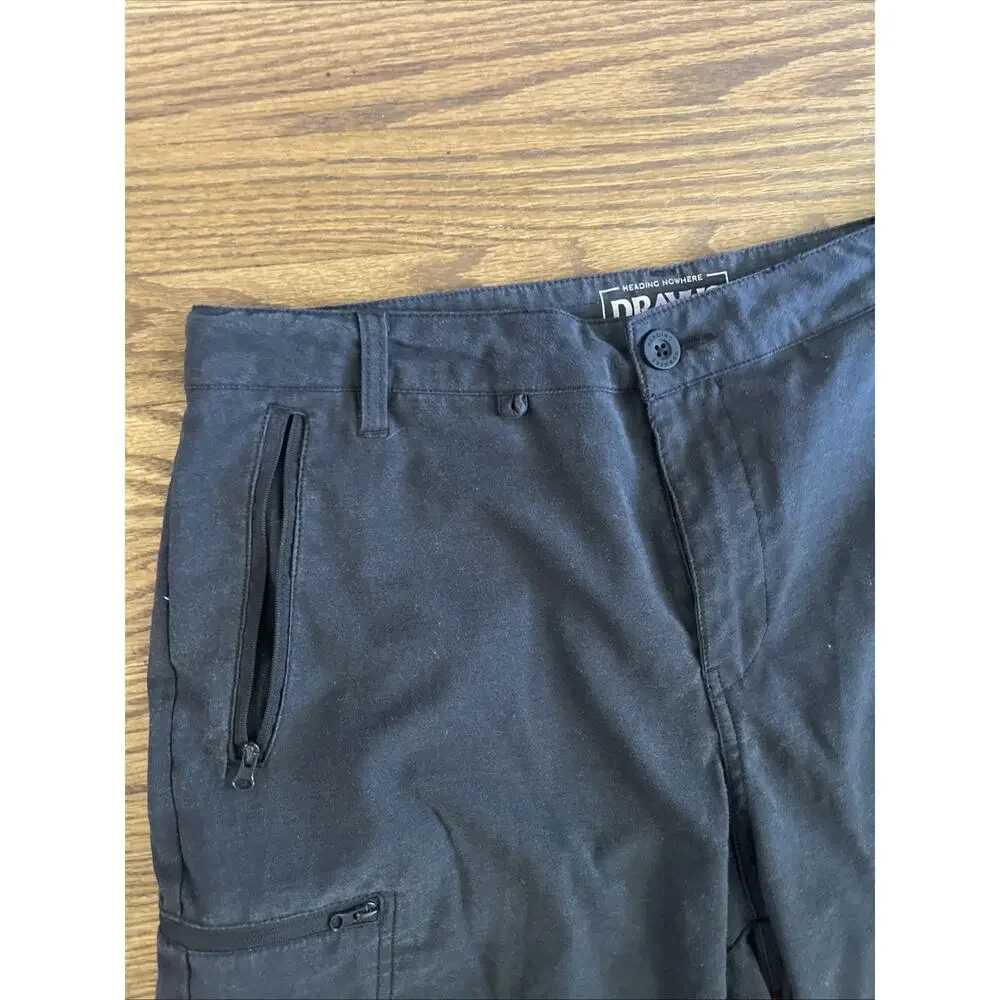 Dravus Men’s Hybrid Board Shorts Size 32 Black Swim Surf Skate Heading Nowhere